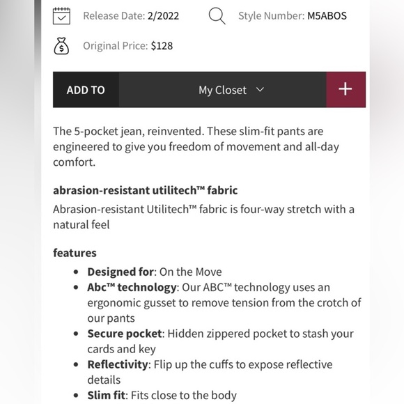 ABC Utilitech Pants, Slim 32/32, NWOT - Picture 12 of 13